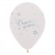 Воздушный шар с рисунком С днем рождения Пожелания, Ассорти Пастель-Кристалл 5 ст.